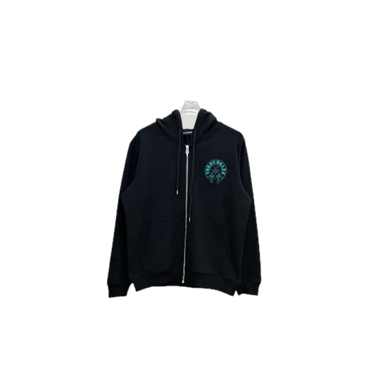 Chrome Hearts Horseshoe Floral Zip Up Hoodie