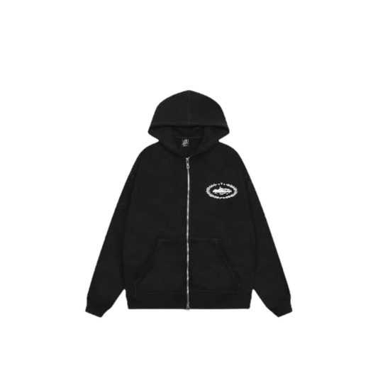 corteiz zip up black