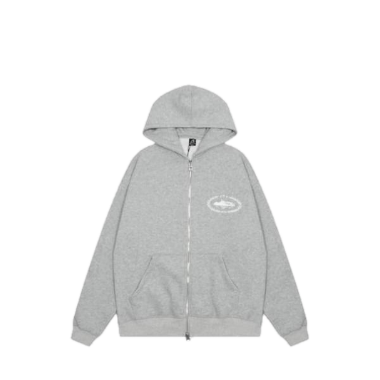 corteiz zip up grey