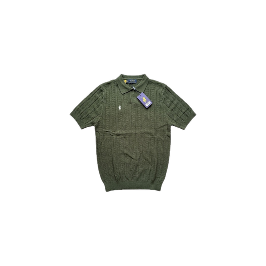 Polo Ralph Lauren Cropped cable-knit Polo Shirt Green