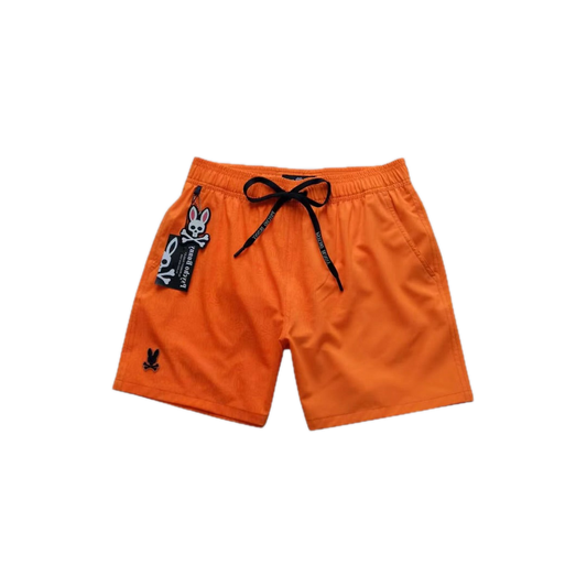 Psycho Bunny Boys Orange Swim Trunks Shorts Logo Drawstring